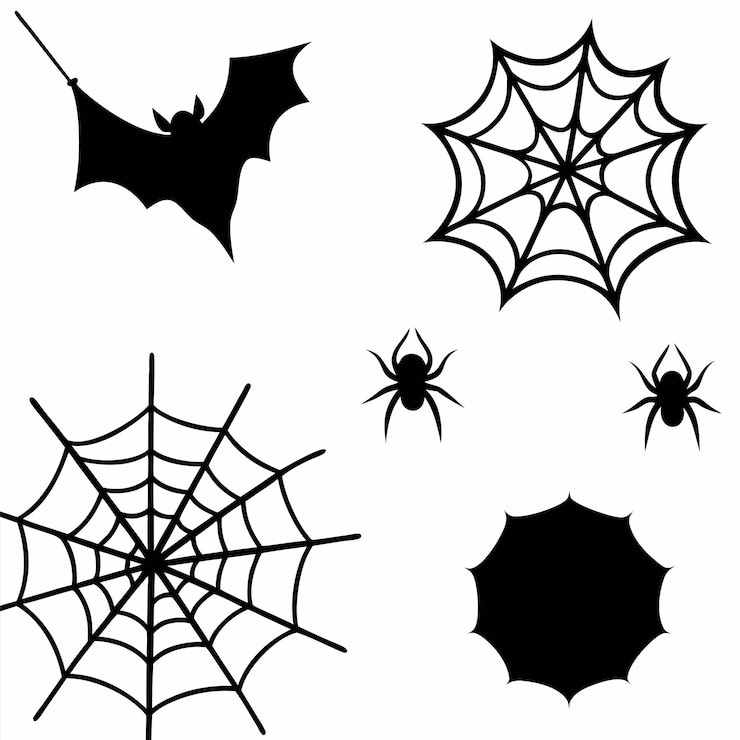Vettore rete di ragno set vettoriale di elementi di halloween