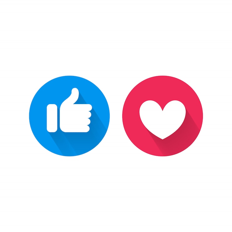 Vettore reti sociali come e cuore icone vettoriali