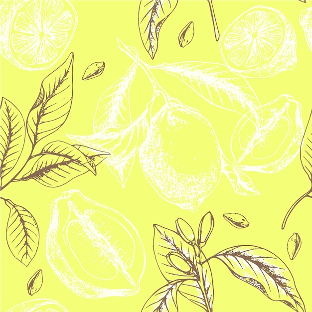 Reticolo botanico senza giunte del limone su priorità bassa gialla