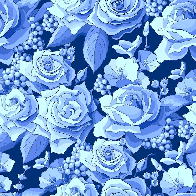 Reticolo senza giunte dei fiori di rosa blu