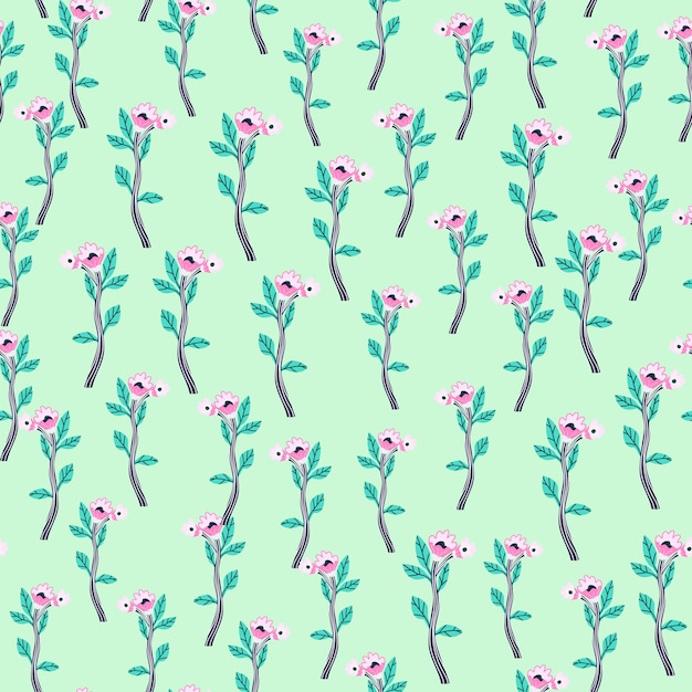 Reticolo senza giunte del fiore astratto Carta da parati floreale creativa Stile artistico ingenuo