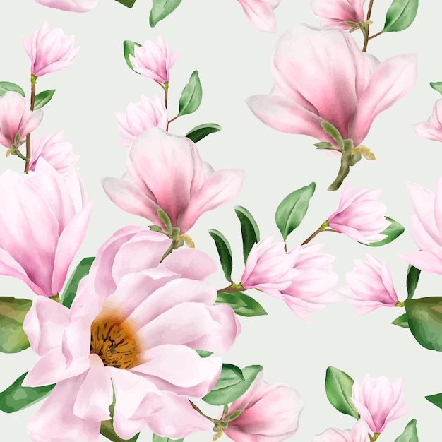 Reticolo senza giunte del fiore dell'acquerello della magnolia