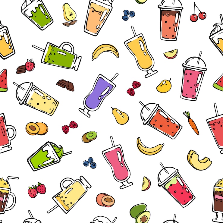 Vettore reticolo senza giunte del frullato di doodle di vettore