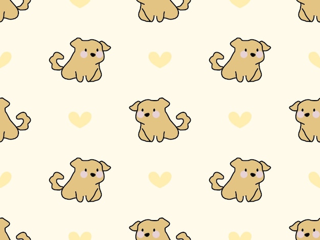 Reticolo senza giunte del personaggio dei cartoni animati del cane su sfondo giallo