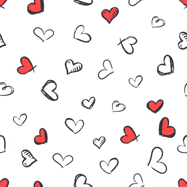 Reticolo senza giunte del tessuto di doodle del cuore