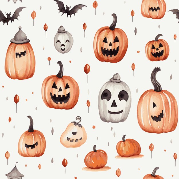 Reticolo senza giunte dell'acquerello di Halloween