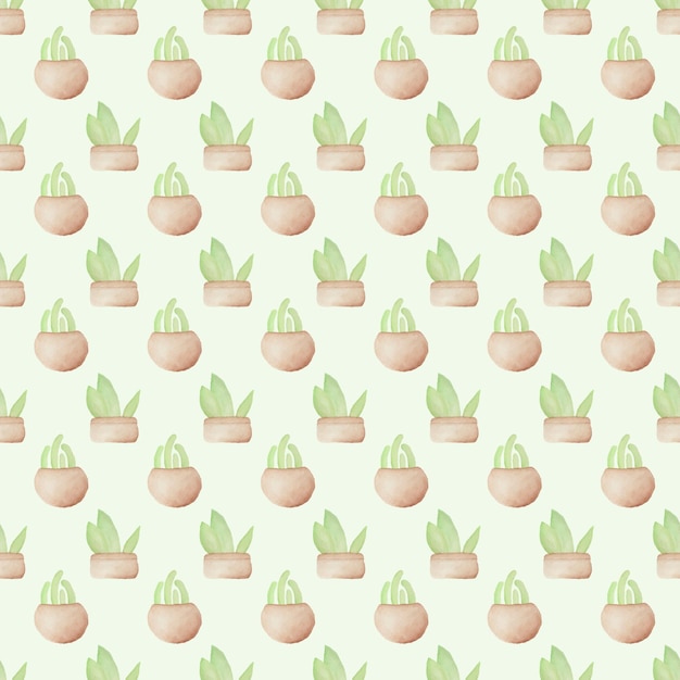 Reticolo senza giunte delle piante decorative dell'acquerello