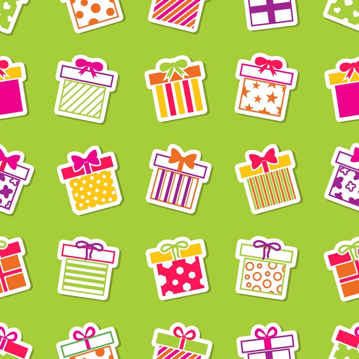 Vettore reticolo senza giunte di scatole regalo verde di vettore.