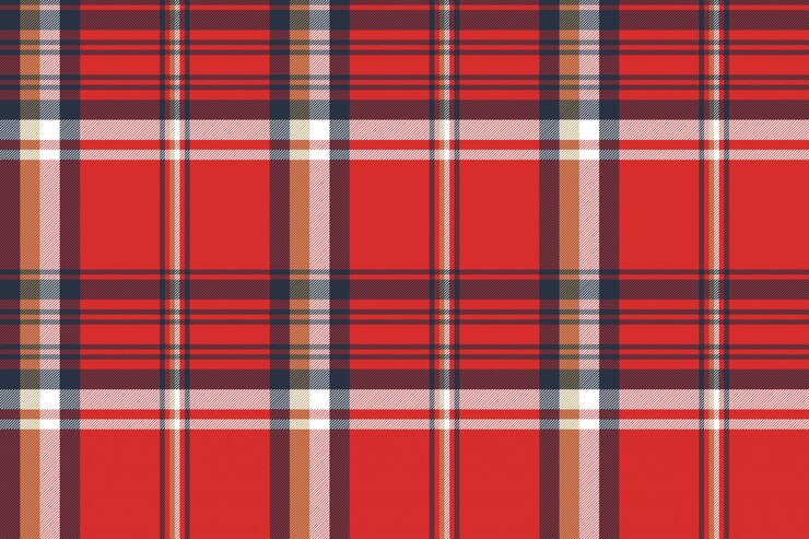Vettore reticolo senza giunte di struttura del tessuto plaid rosso