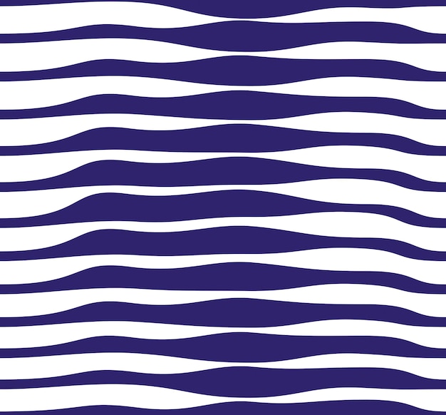 Reticolo senza giunte marino con onde blu stilizzate, linee curve astratte ripetute piastrelle sfondo. Disegno astratto dell'onda d'acqua.