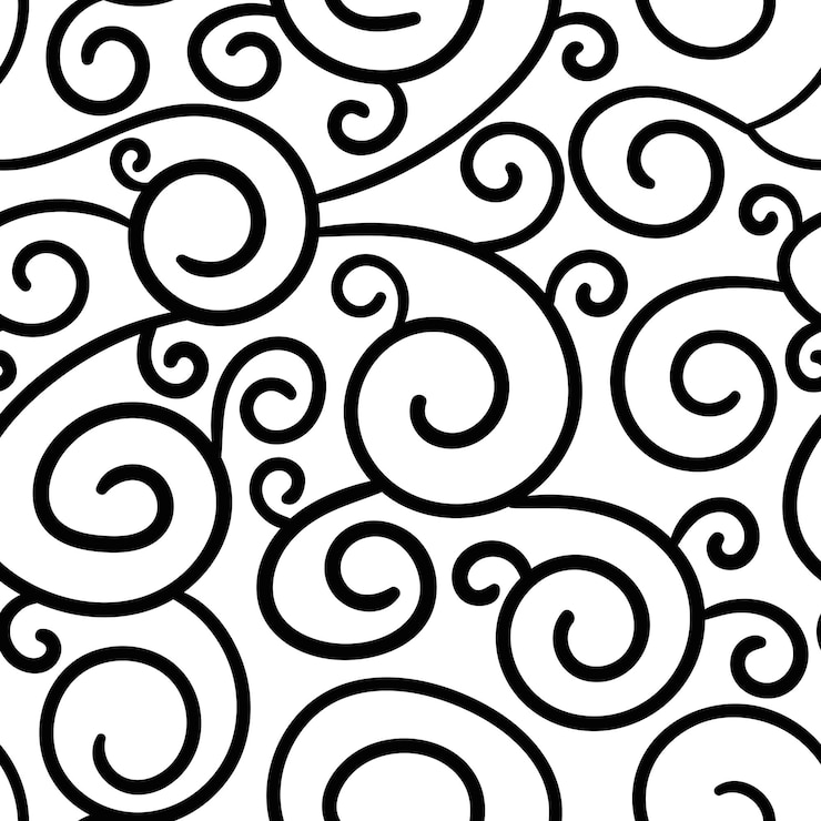 Vettore reticolo senza giunte ondulato linea sottile doodle disegnato a mano astratto. sfondo disordinato lineare riccio.