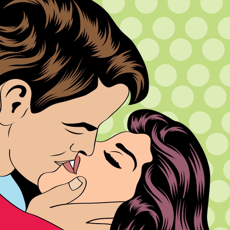 Vettore retro coppia innamorata. carta di san valentino