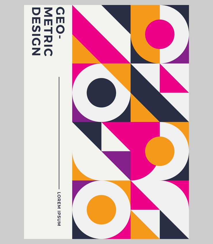 Vettore retro cover design modello vettoriale layout rivista disegni sfondi geometrici colorati