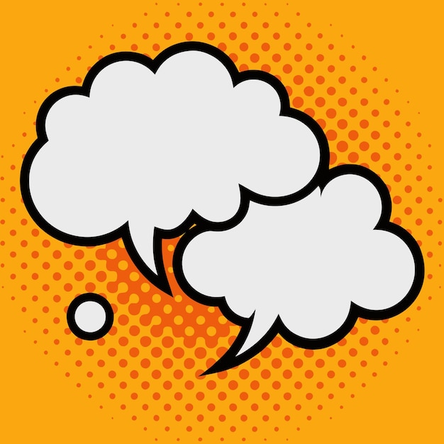 Retro Pop Art Speech Bubble Vector Illustrazione