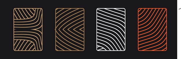 Retro set line geometric vector pattern minimal poster con design geometrico degli anni '20 Trendy bauhaus pattern background per il design della copertina poster