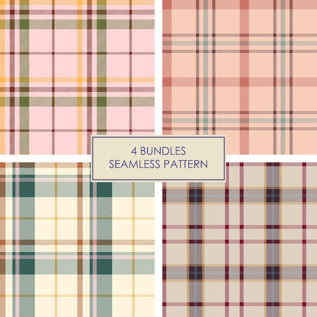 RETRO TARTAN BUNDLES SENZA GIUNTE RIPETI IL MODELLO VETTORIALE STAMPABILE MODIFICABILE