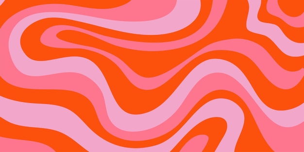 Ricciolo di sfondo retrò psichedelico trippy y2k Semplice illustrazione vettoriale Stampa onda Groovy Sfondo vintage Spirale groovy psichedelica