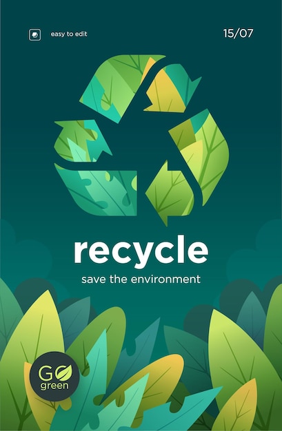 Riciclaggio Simbolo del concetto di risparmio ecologico quando le persone riciclano e riducono i rifiuti