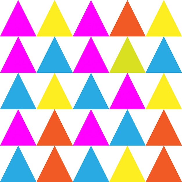 Righe di triangoli colorati su sfondo bianco Reticolo senza giunte