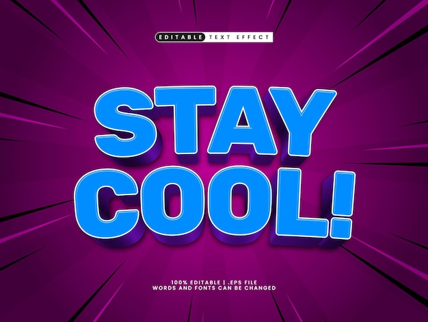 rimanere cool effetto di testo modificabile in stile di testo semplice e colorato
