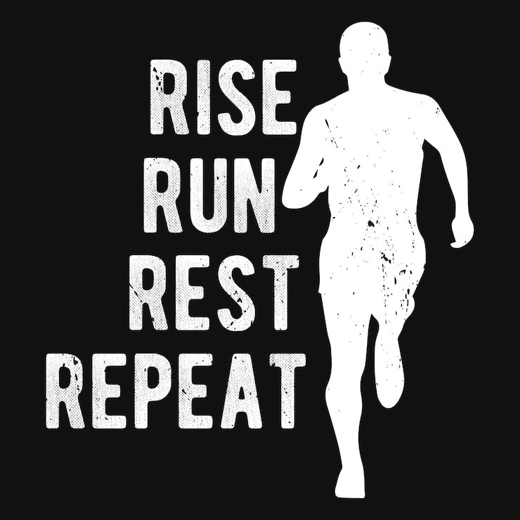 Vettore rise run resto ripetizione tshirt design