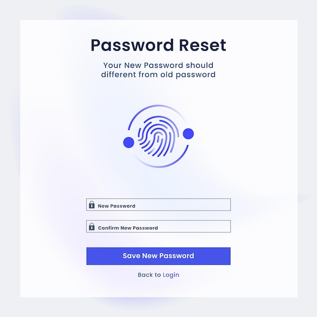 Risettare la pagina di destinazione della password con l'icona dell'impronta digitale Cambiare la vecchia password da una nuova pagina di atterraggio