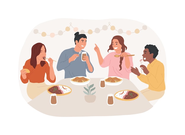 Ristorante indiano isolato illustrazioni vettoriali di cartoni animati