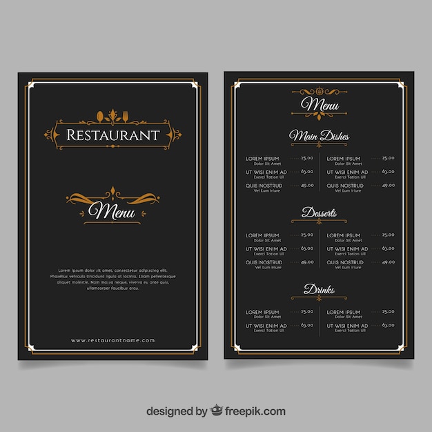 Ristorante Menu template materiale vettoriale