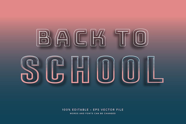 Ritorno a scuola banner tema tipografia rendering 3d