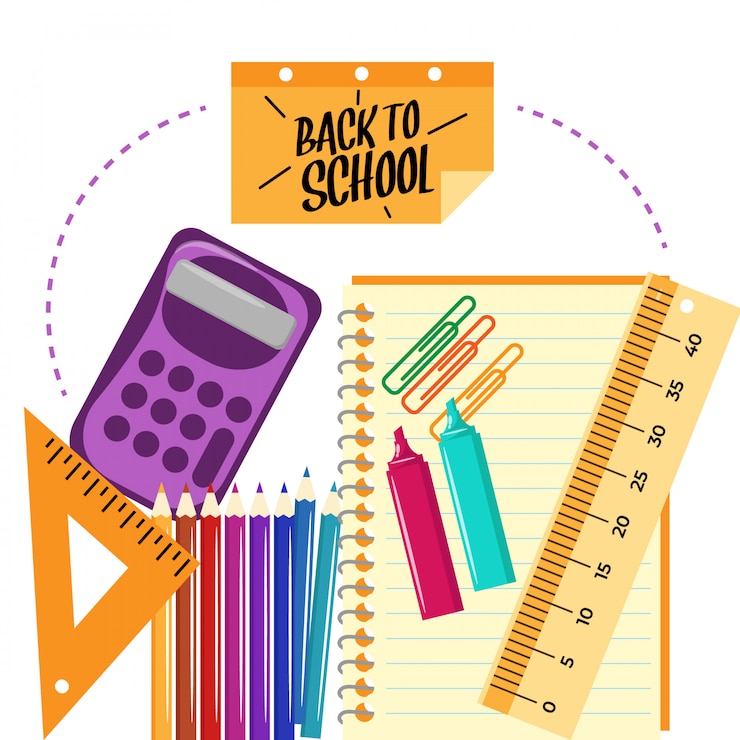Vettore ritorno a scuola con design piatto