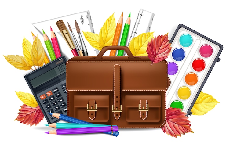 Vettore ritorno a scuola con le matite colorate