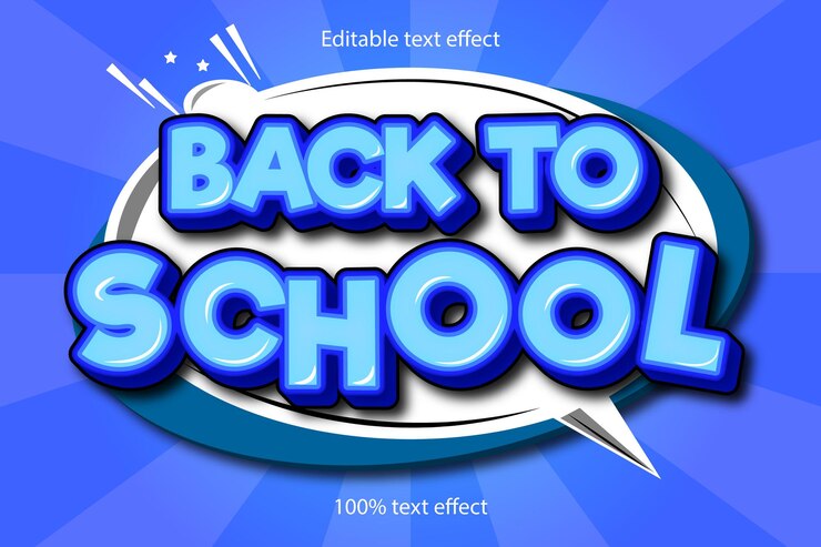 Ritorno a scuola effetto testo modificabile