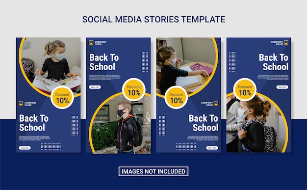 ritorno a scuola modello di raccolta di storie sui social media