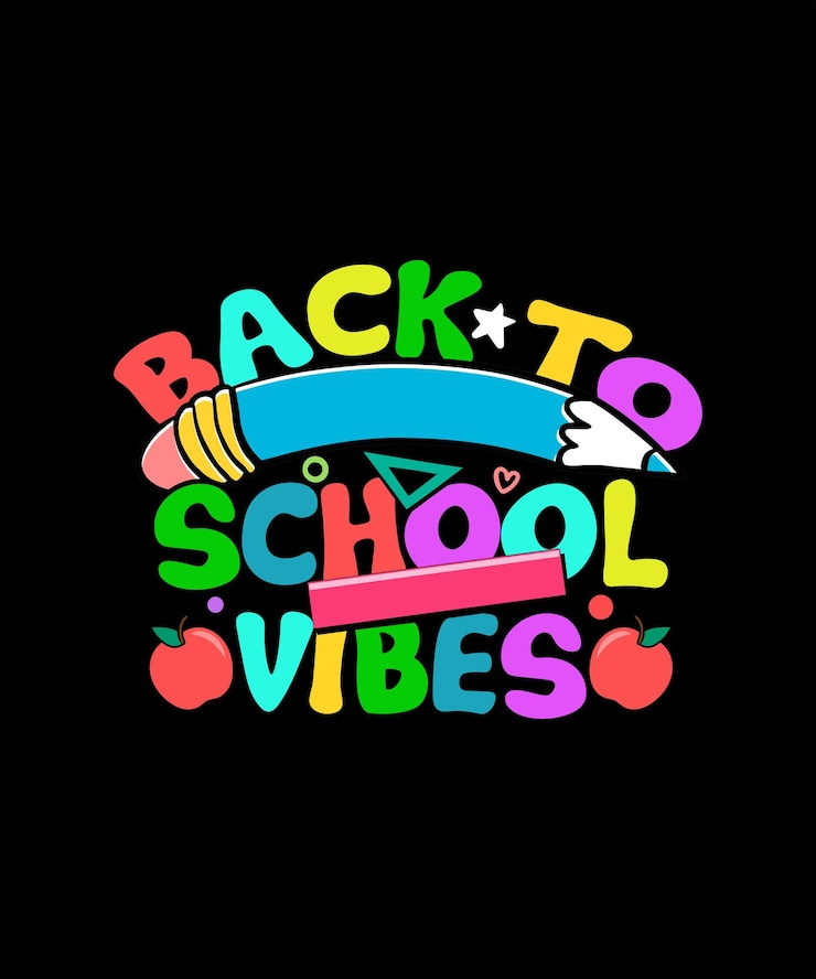 Vettore ritorno a scuola tshirt design ritorno a scuola vibes