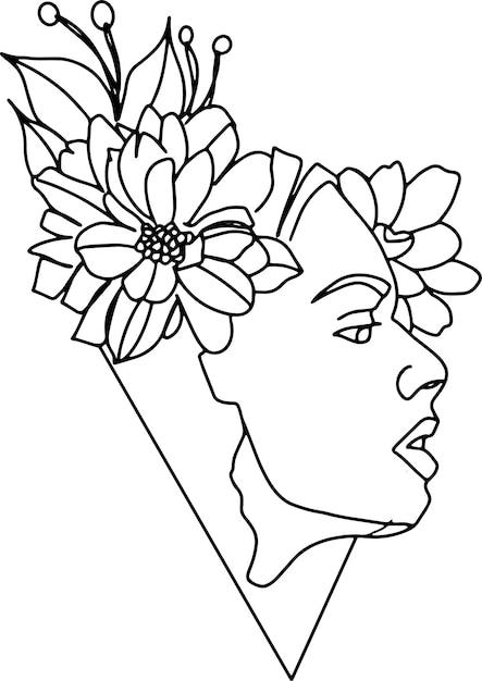 Ritratto minimalista Monoline Disegno a mano Illustrazione