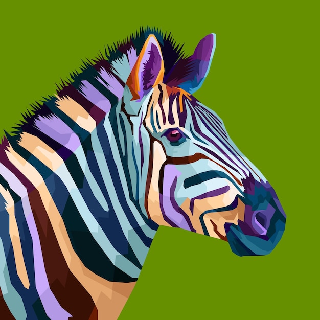 ritratto pop art zebra colorato