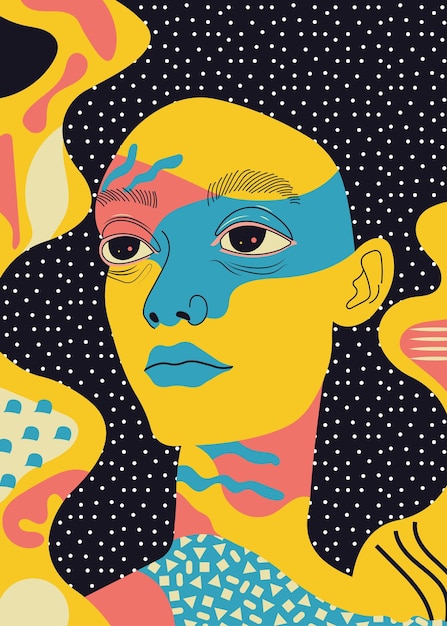 Ritratto vibrante di una donna in colori vivaci