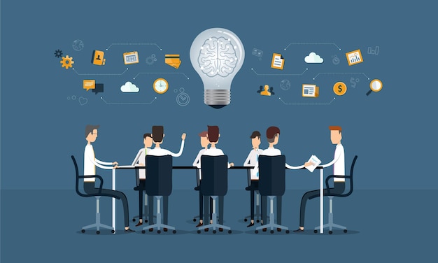 riunione del team aziendale e concetto di brainstorming