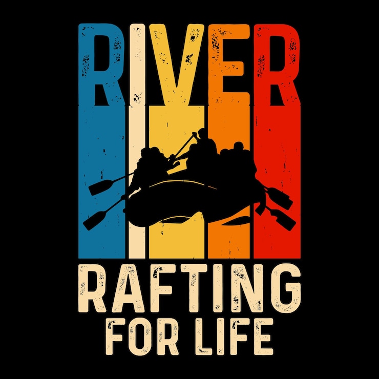 River Rafting For Life Funny Raft Boating Vintage Rafter Rafting T-shirt Design