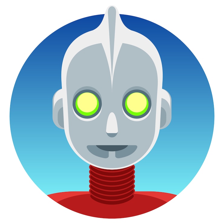 Vettore robot android super eroe
