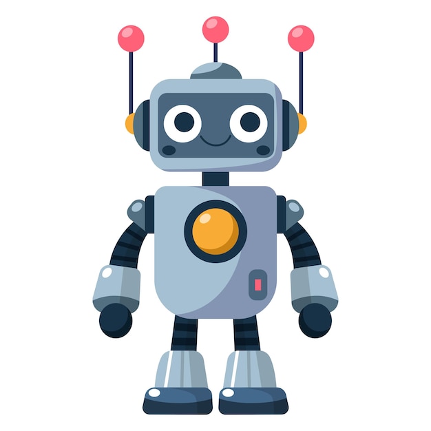 Robot grigio con antenne rosa