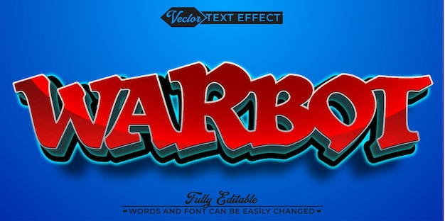 Robot Warbot Vector Modello di effetti di testo modificabili