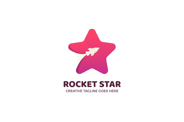 Rocket Star Rising Logo aziendale modello