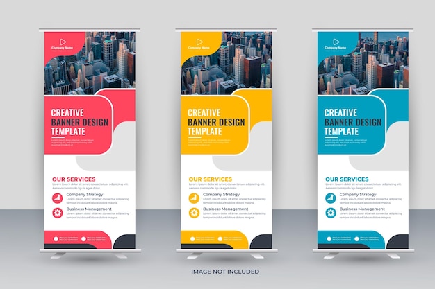 Roll up banner stand modello design layout pubblicità pull up banner