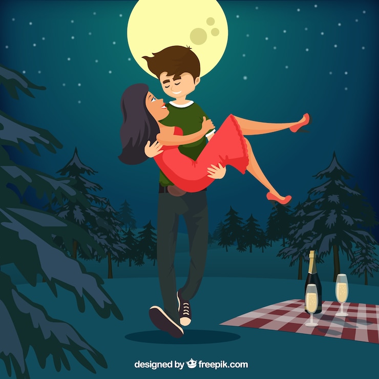 Vettore romantic couple illustration