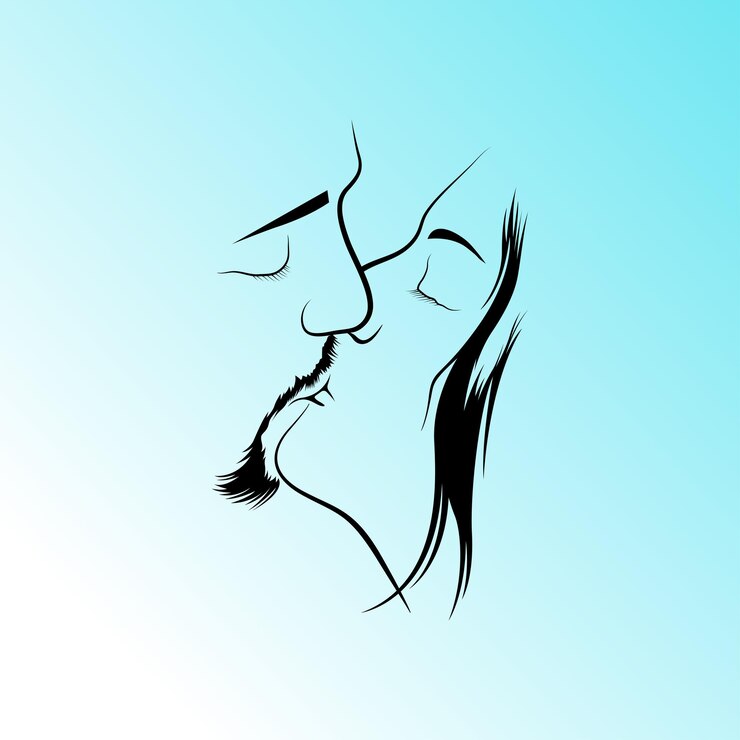 Vettore romantic kissing vector design (disegno del vettore del bacio romantico)