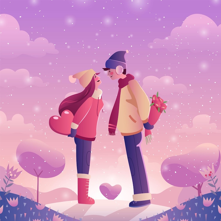 Vettore romantico di una coppia innamorata