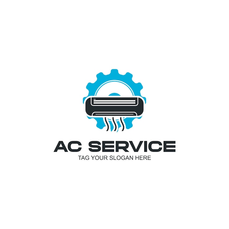 Vettore room ac service logo design classico e moderno