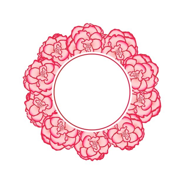 Rosa Begonia Flower, Picotee First Love Banner Wreath