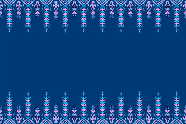 Rosa e blu su blu navy Motivo geometrico etnico orientale Design tradizionale per sfondomoquettecarta da paratiabbigliamentoinvolucroBatiktessutoStile di ricamo di illustrazione vettorialexA